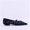 Pedro Anton Barcelona Studded Pump Strap - Navy Suede